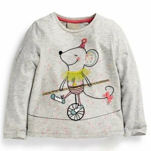 Mouse print long sleeve girl shirt